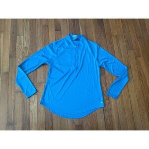 18 Birdies Women's Blue Golf Shirt 1/4 Zip Pullover Tennis Pickleball Top Size M